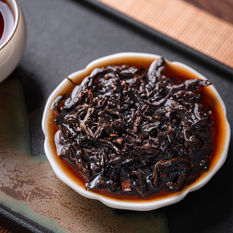 200g Pu’er Tea Yunnan Menghai Ripe Pu-erh Tea Large Leaf Species Compressed Tea