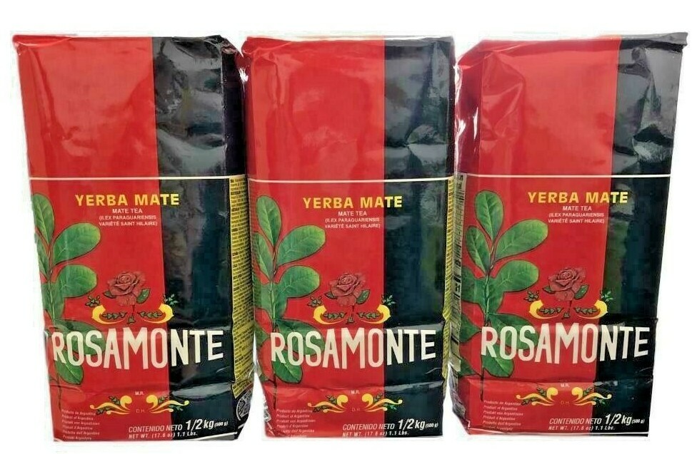 (3 Pack) Yerba Mate Rosamonte 1.1 Lbs. (500 g.) each-Total 3.3 Lbs.Ship from USA