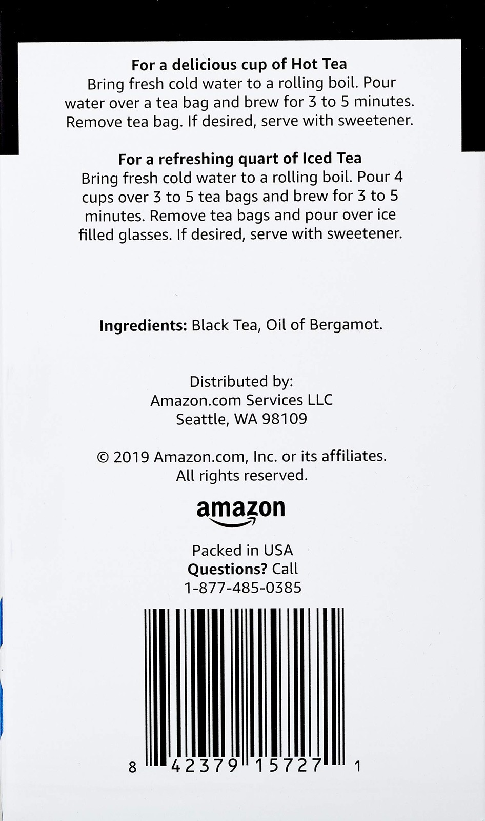 Happy Belly Earl Grey Tea Bags with Oil of Bergamot, Vegan, 20 Count
