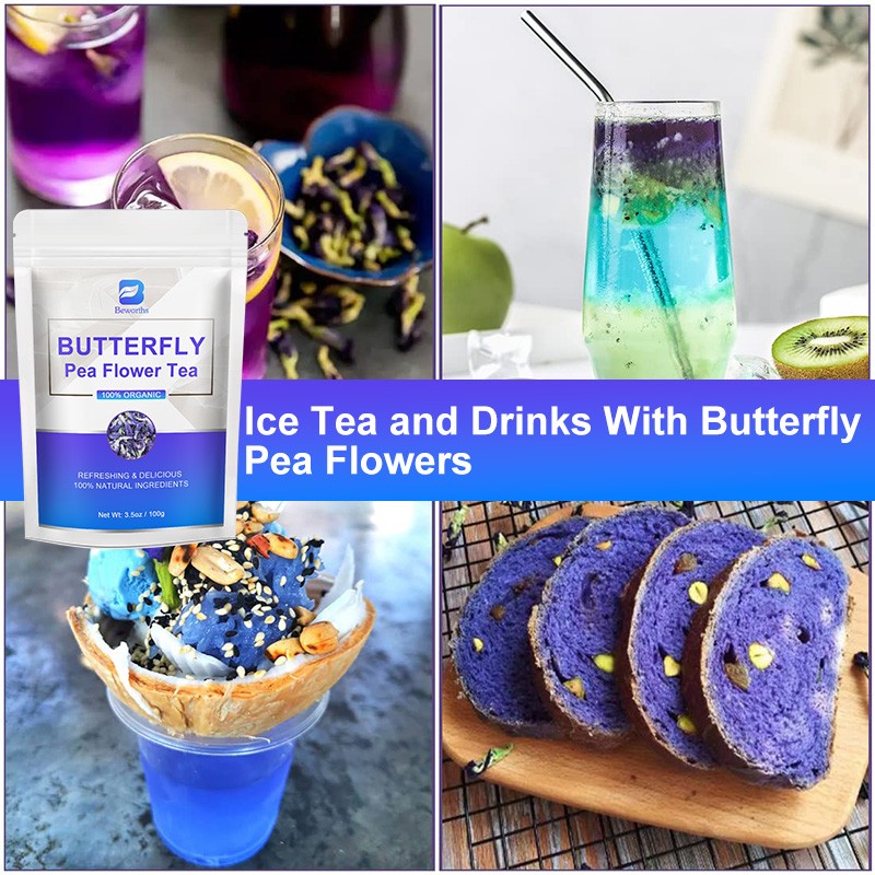 Butterfly Pea Flower Tea Pyramid Tea Bags, Clitoria ternatea Premium