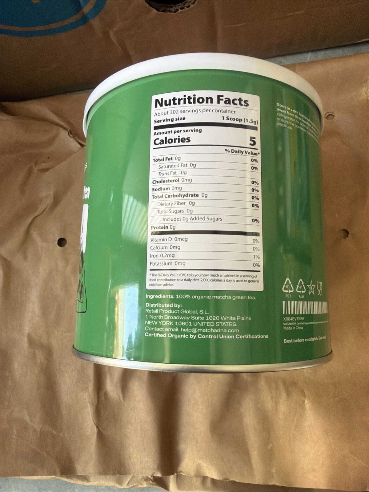 1-Matcha DNA Organic Matcha Powder 16oz TIN Matcha Green Tea USDA Org Exp:11/27