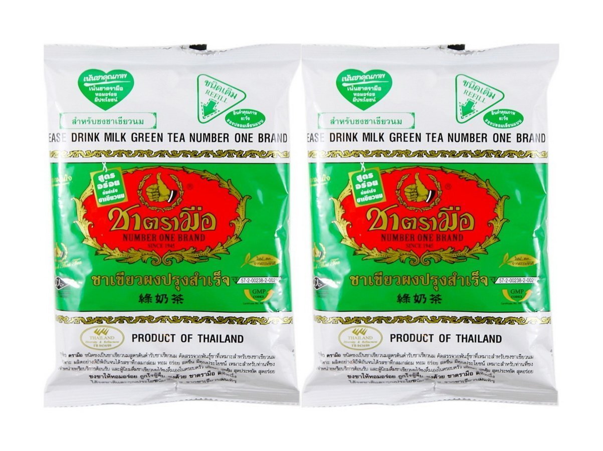 Drink Milk Green Tea (Refill) Number One Brand From Thailand (200g/pk) X 2 Pa…