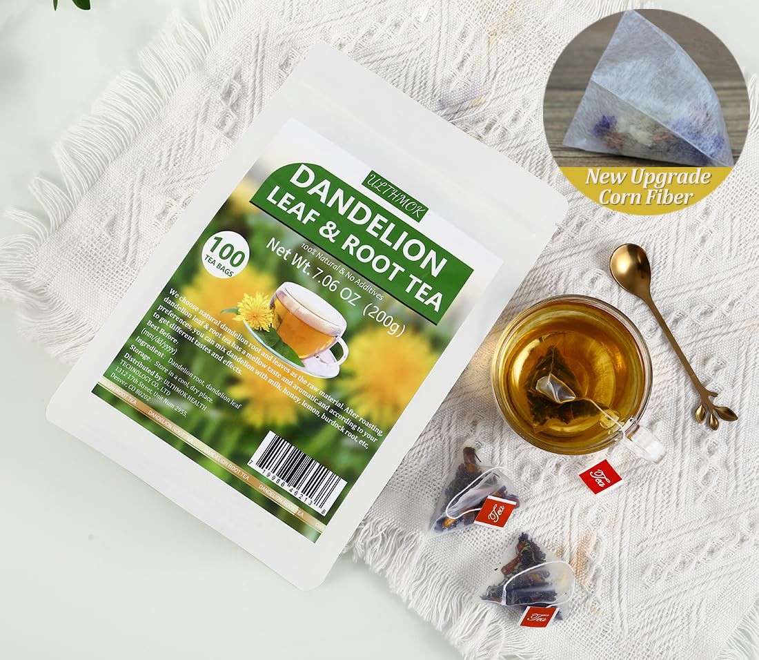 Premium Dandelion Leaf & Root Tea,100 Tea Bags/7.06Oz,for Liver & Kidney Heal…