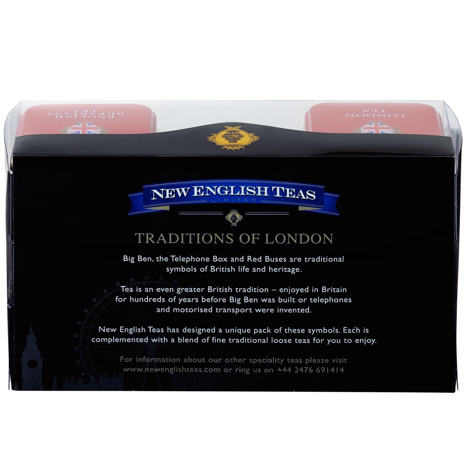 London Icons 3x Mini Tea Tins with Fine English Loose Tea Big Ben Red London …