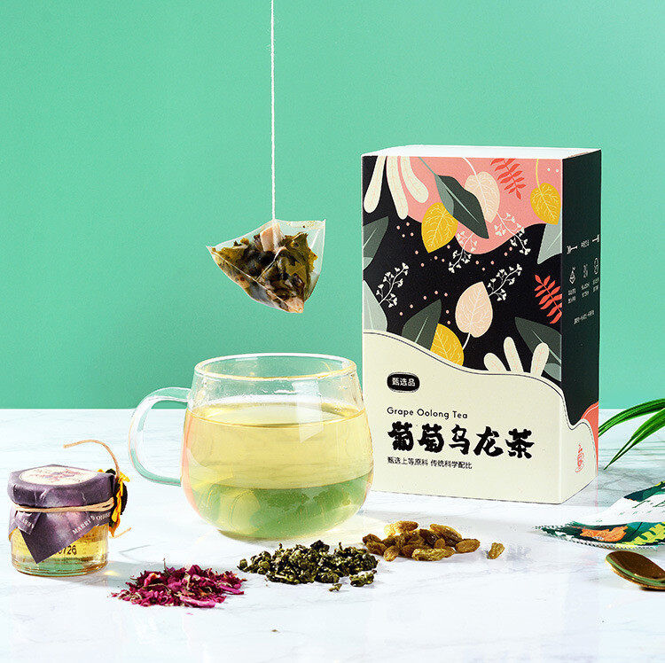 Grape Oolong Tea Bags Flavored Oolong Japanese Style Premium Tea 50 Bags