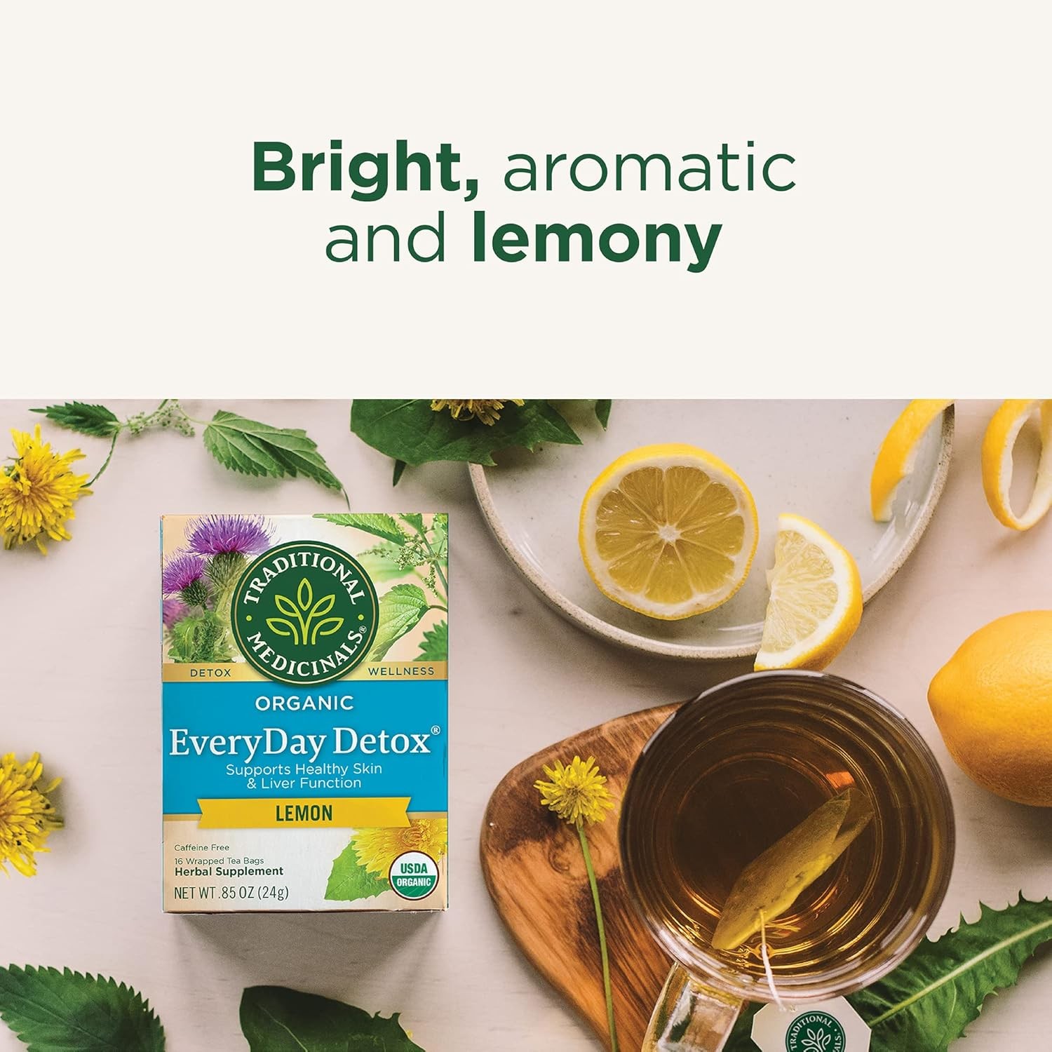 Traditional Medicinals Tea, Organic Everyday Detox Lemon, Supports Healthy Skin