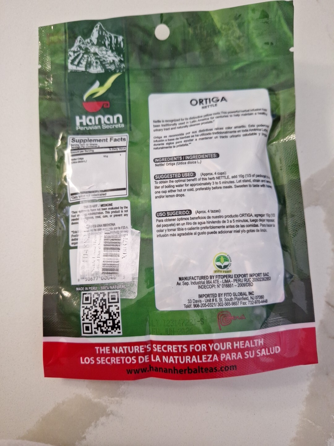 Nettle (Ortiga) Loose Herbal Tea 1.4 oz (30g) Dried Stinging Nettle Root Leaf