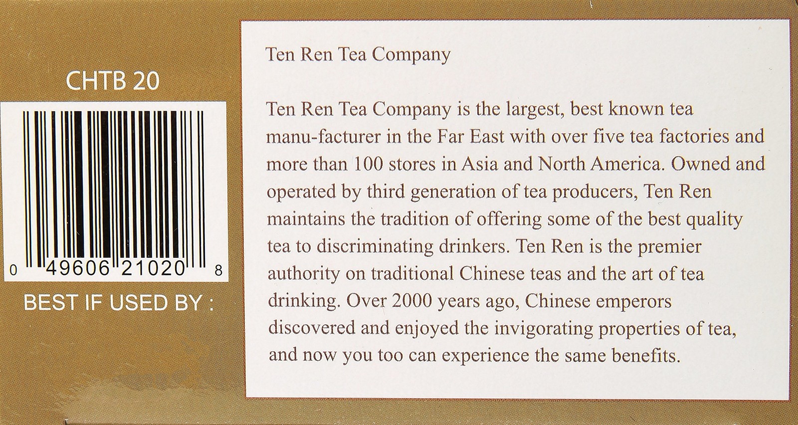 Ten Ren Chrysanthemum Tea Blend 20 Bags Naturally Sweet Herbal Black Tea