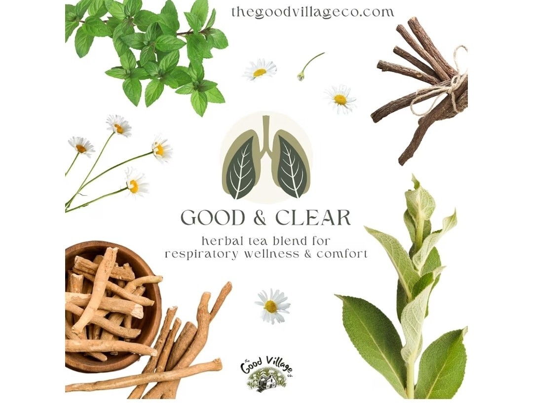 The Good Village Co. Good & Clear Loose Leaf Herbal Tea Mint Chamomile 2oz 50