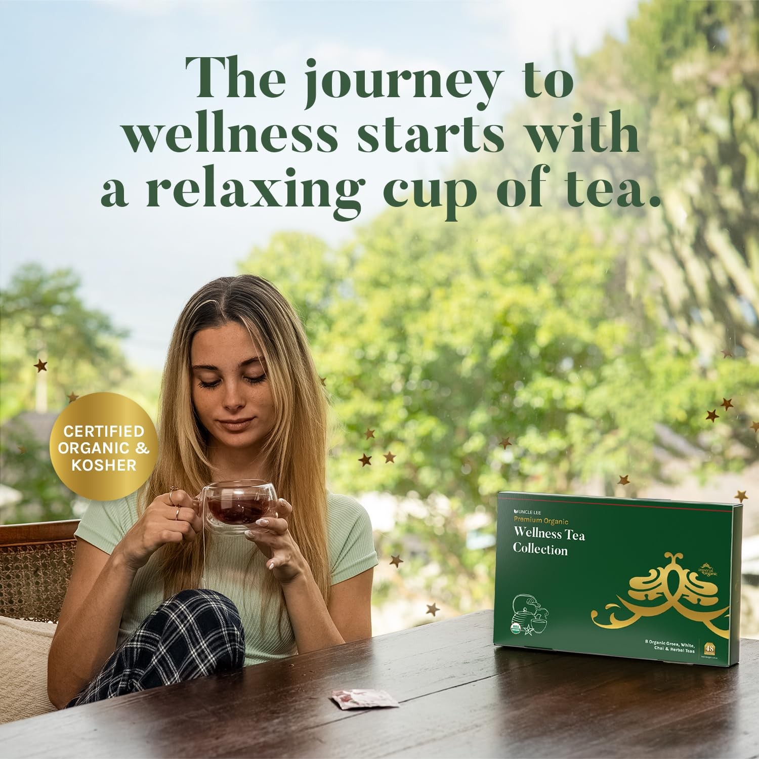 Tea Variety Gift Set Organic 8 Teas 6 Bags Each 3.3 Oz 48 Tea Bags