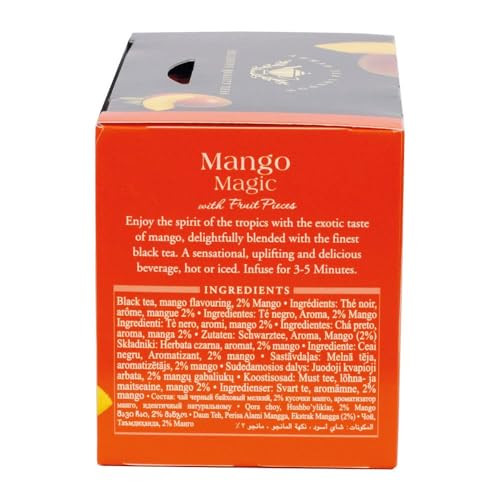 Ahmad Tea Mango Magic Black Tea 20 Count Naturally Caffeinated Flavorful Brew