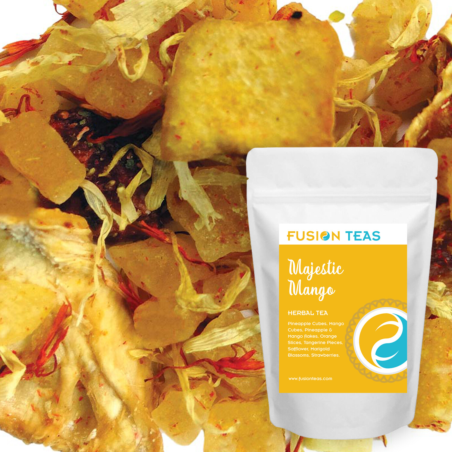 Majestic Mango Herbal Fruit Tea – Loose Leaf Tisane – Fusion Teas