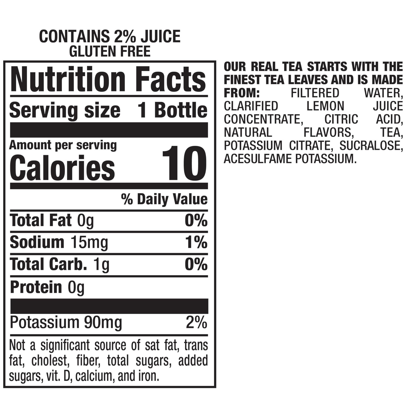 Zero Sugar Half ‘n Half Tea, 16 fl oz recycled plastic bottle, Pack of 12