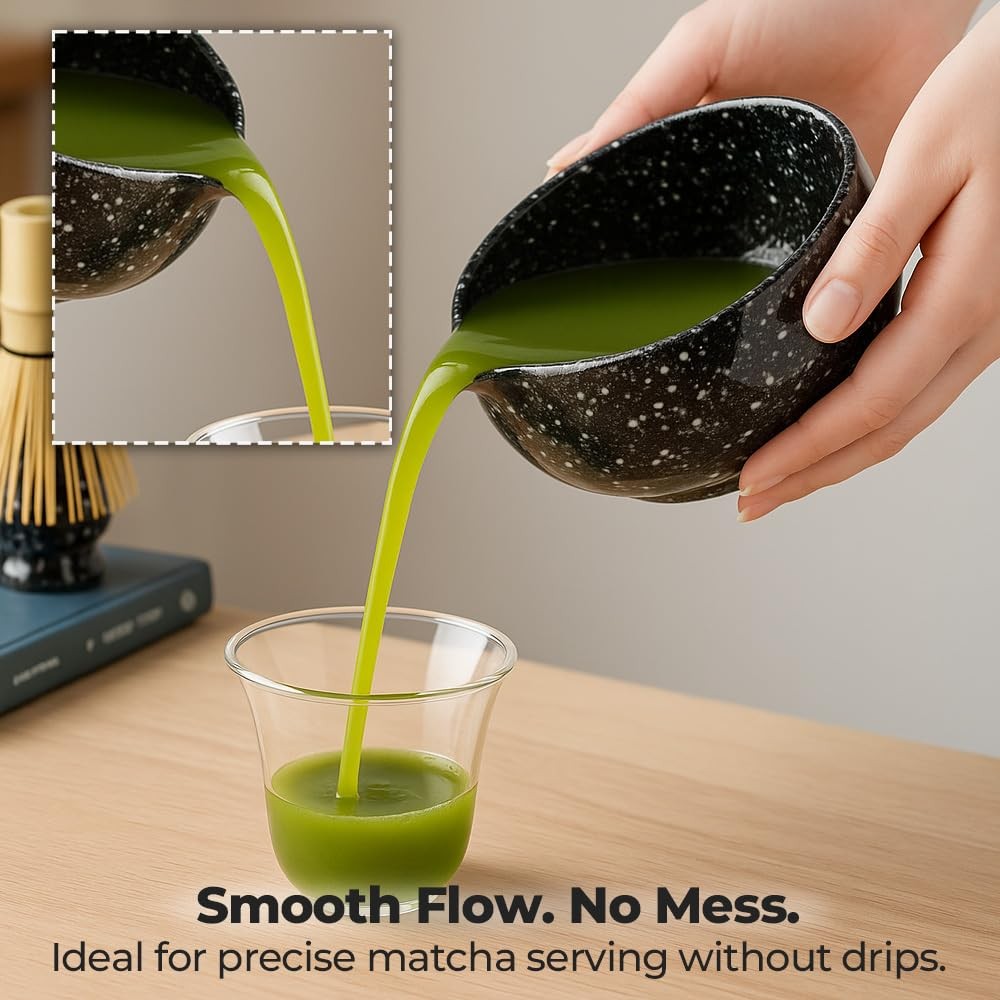 10 Piece Matcha Tea Set – Ceramic Bowl with Spout, Whisk & Holder, Scoop & Re…
