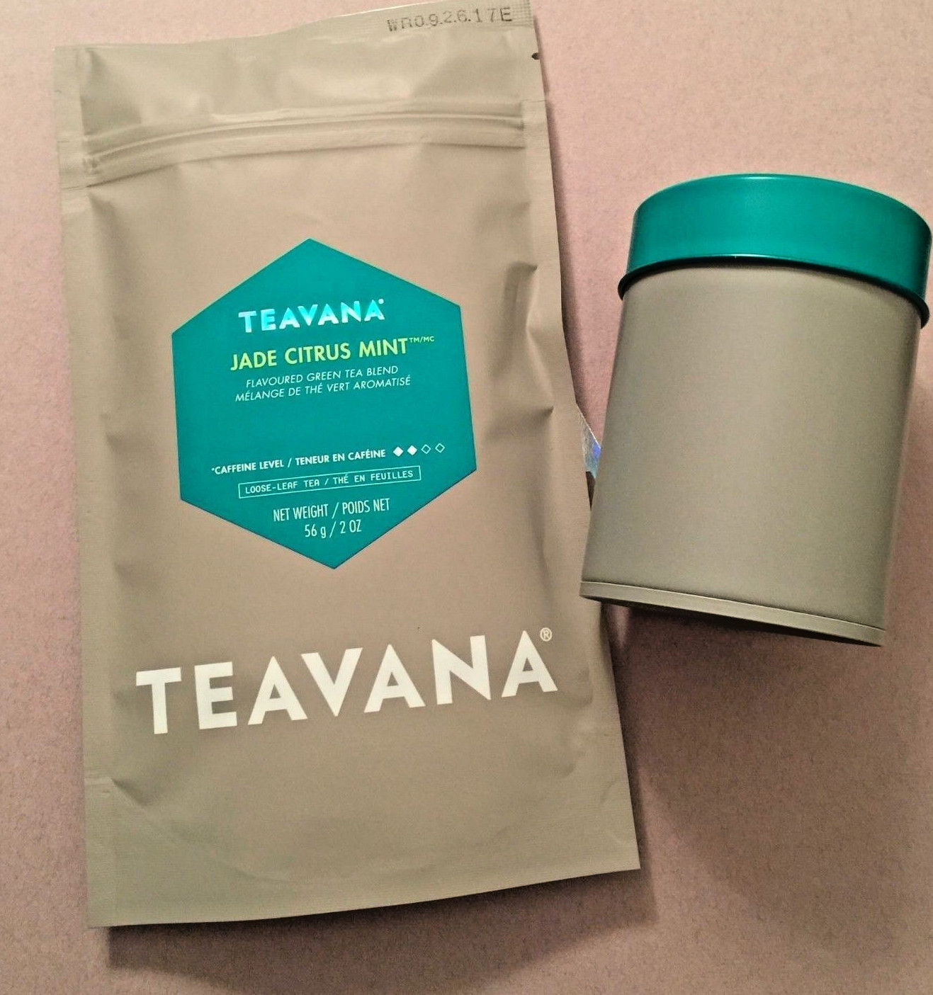 🍊 NEW TEAVANA 2 OZ FACTORY SEALED JADE CITRUS MINT 🍊🍃 LOOSE LEAF TEA & TIN 💚