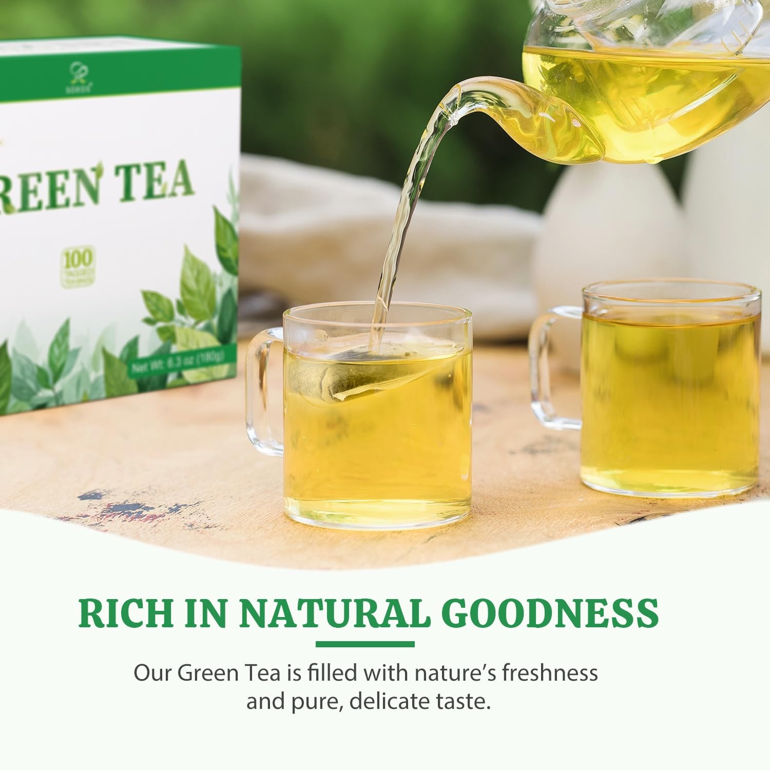 Green Tea, 6.3 oz (180g), 200 Tea Bags, Pack of 2, Refreshing and Fragrant, S…