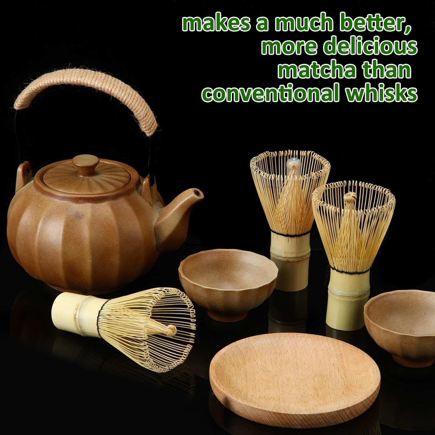 12 Pcs Bamboo Matcha Whisk Set – 100 Prong Traditional Chasen for Ceremonial Tea