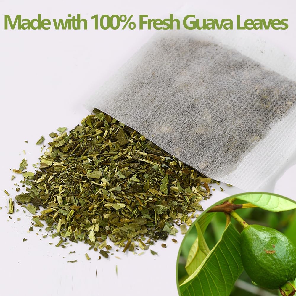 Premium 100 Guava Leaf Tea Bags, Made with 100% Natural 100 Count (Pack of 1)