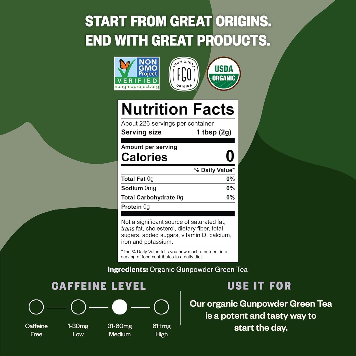 Organic Gunpowder Green Tea, Loose Leaf, 453g Bulk Resealable Bag, Packaging …