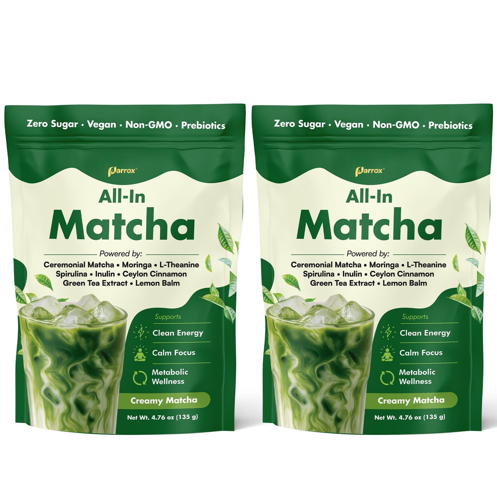 Ceremonial Grade Matcha Powder Infused with Moringa, Green Tea Extract, L-The…