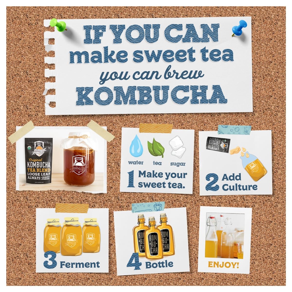 Fermentaholics ORGANIC Kombucha SCOBY With Twelve Ounces of Starter Tea Live…
