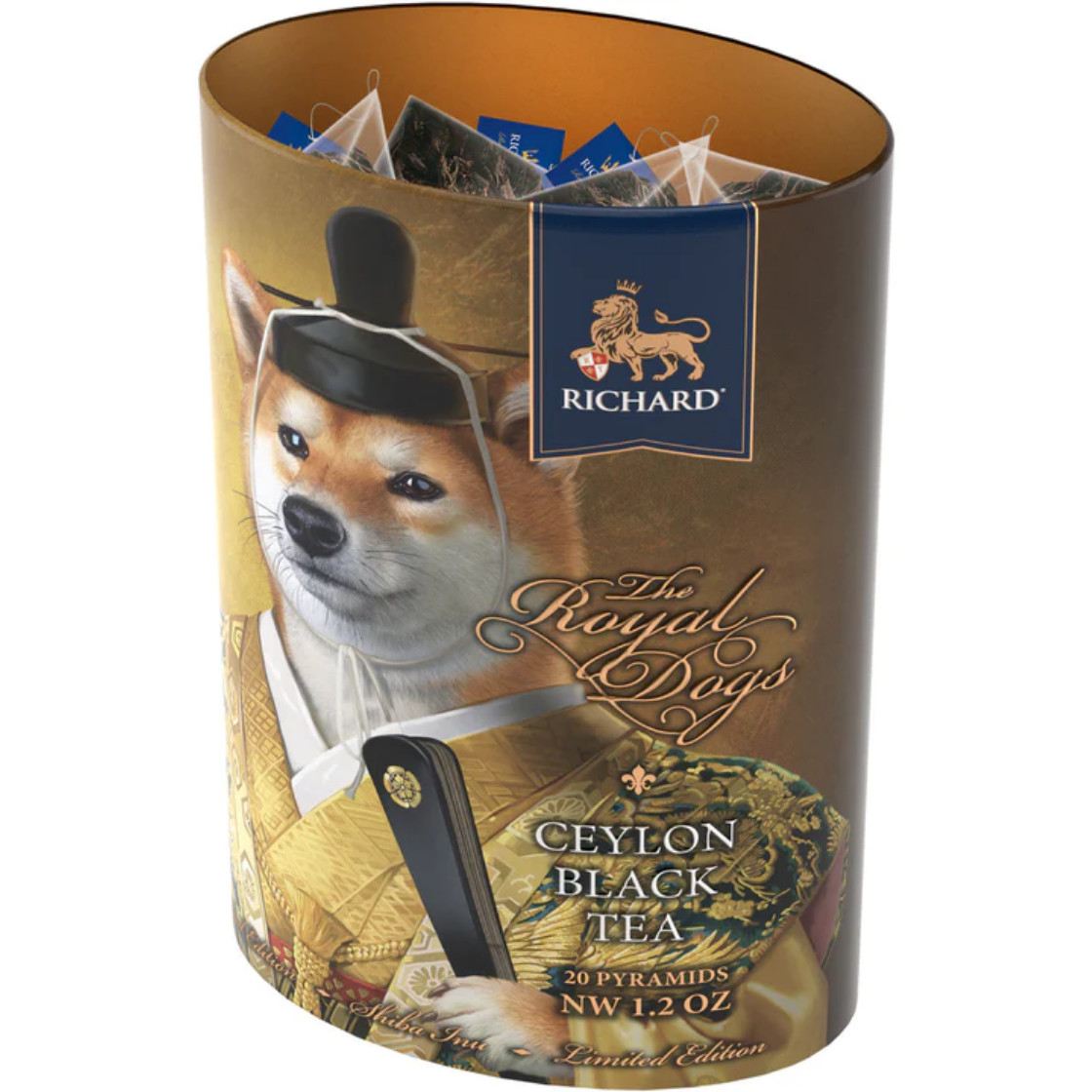 SHIBA INU 🐕RICHARD Royal Dogs Ceylon Black Tea 20 Pyramids GIFT TIN