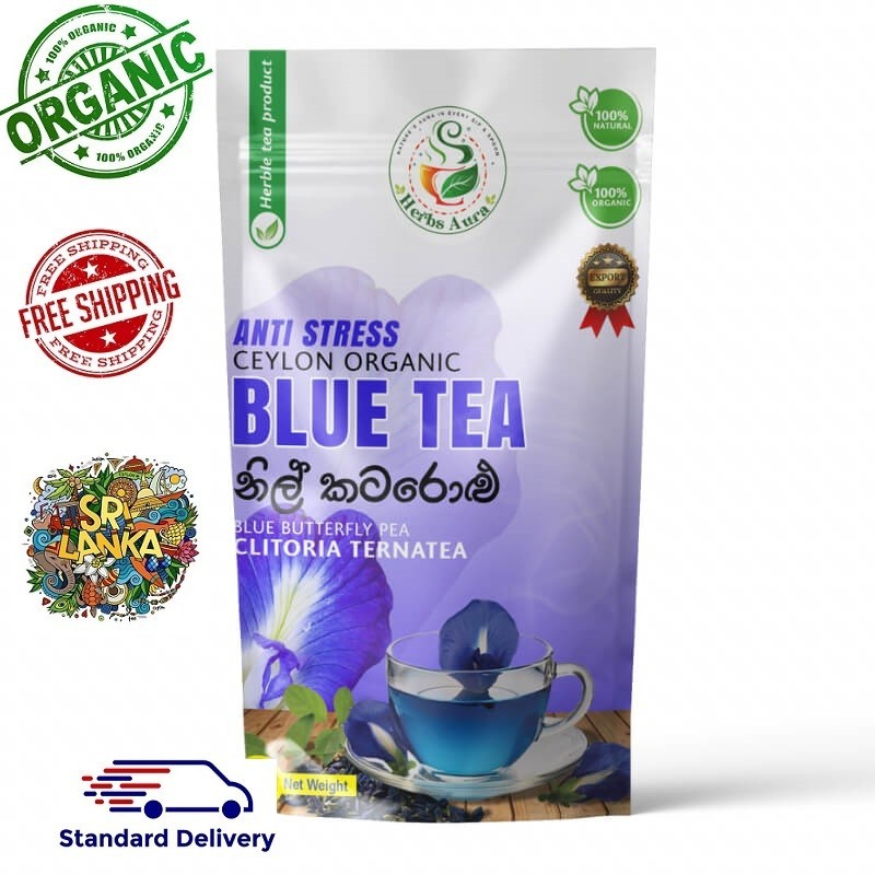 Natural Organic Pure Blue Butterfly Pea Flowers Nil Katarolu Herbal 30 Tea Bags