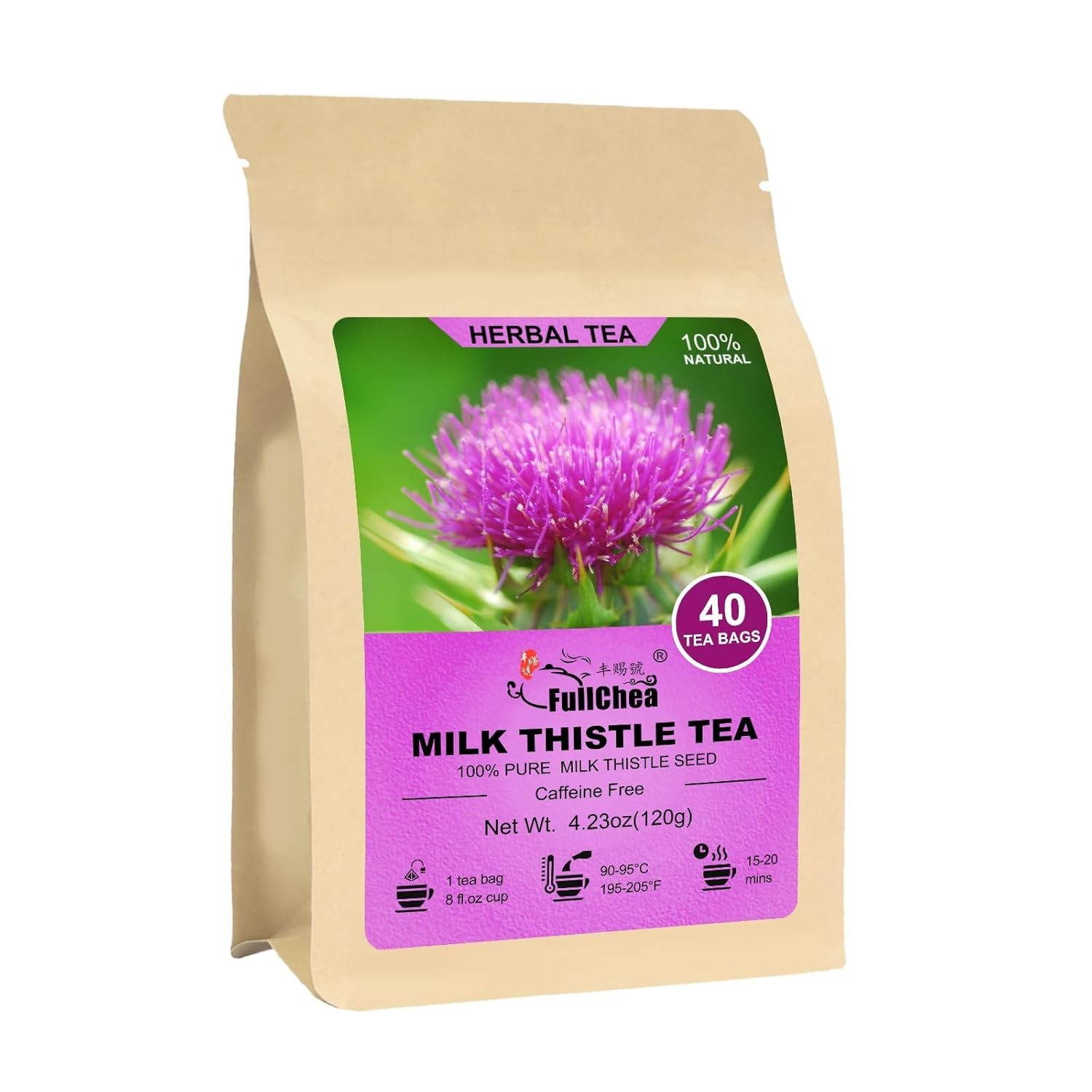 Milk Thistle Tea Bags, 40 Teabags, 3g/Bag – Natural Milk Thistle Seed