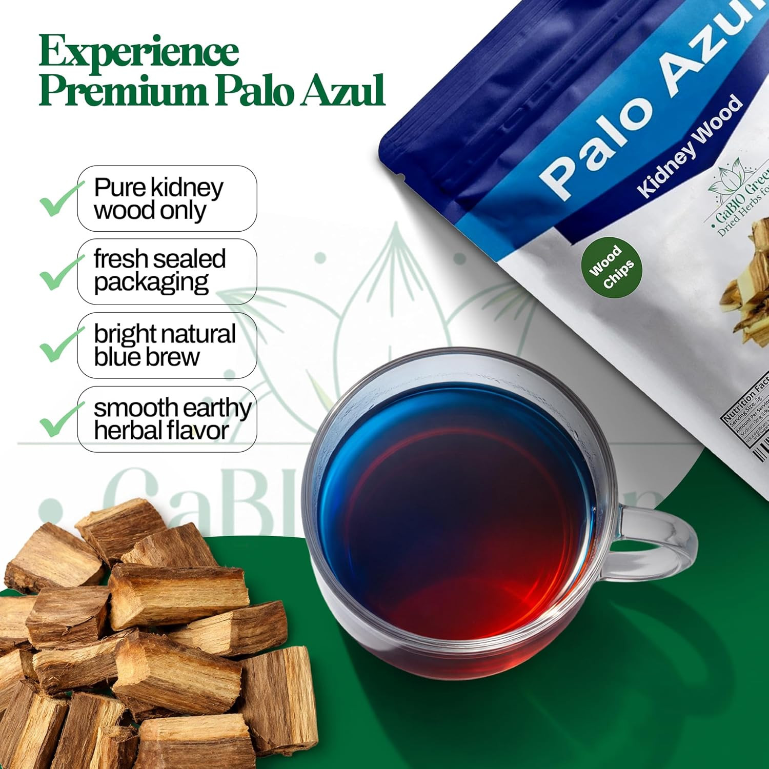 Kidney Wood 4 Oz, Resealable Bag , Blue Stick Tea , Palo Azul Tea Bark , Palo Az