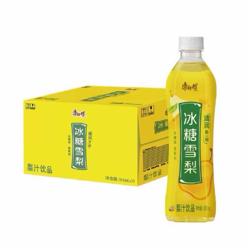 Kang Shifu Sugar Pear Drink 500ml x15 Bottles Whole Box Chinese Beverage 康师傅冰糖雪梨