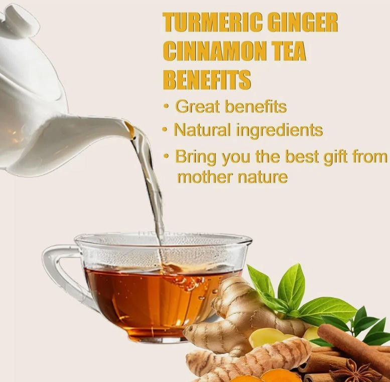 Hand-made Blend Vegan 120PCS Turmeric Ginger Cinnamon Tea 100% Natural Tea Bags