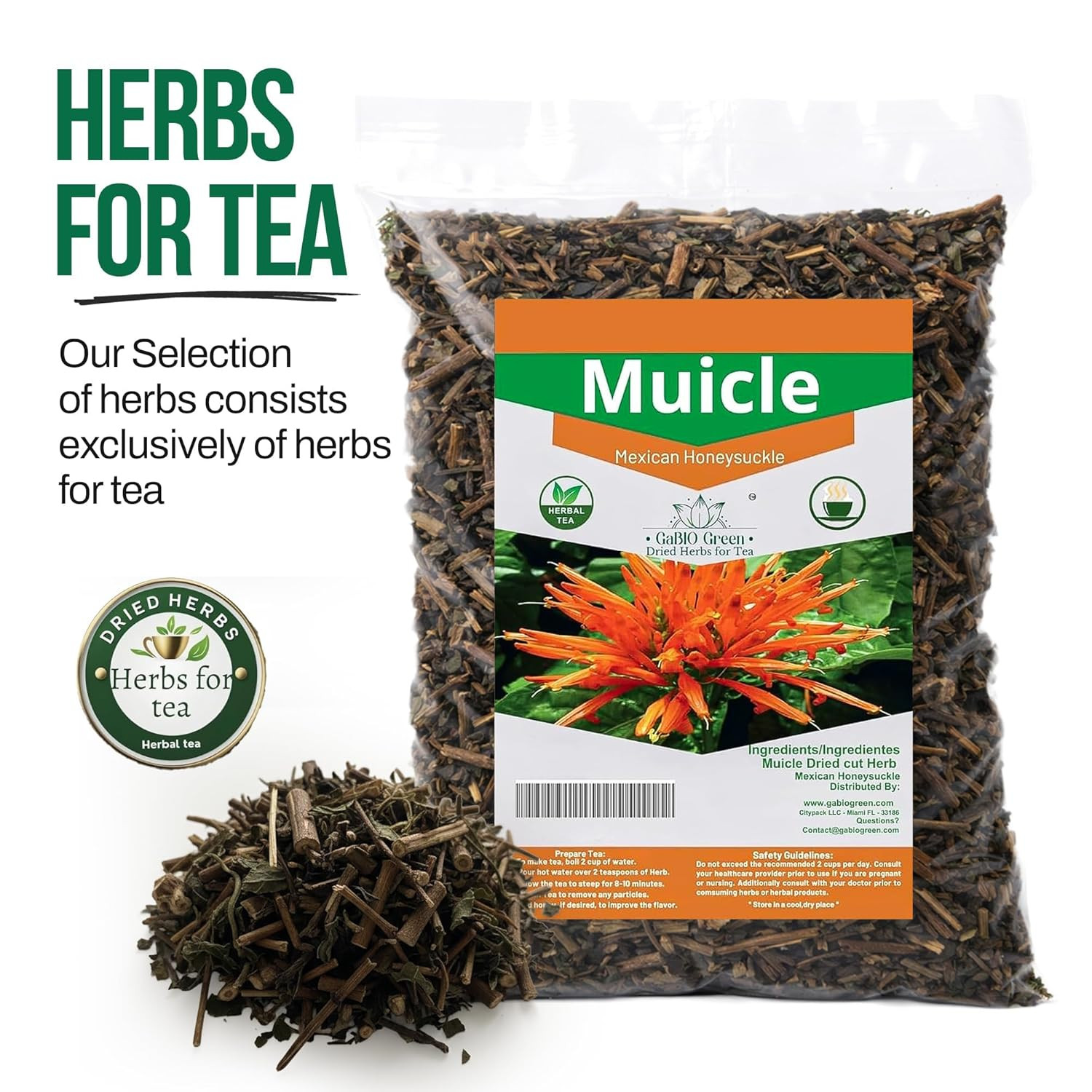 Muicle Mexican Honeysuckle Hierba Tea 2 Oz 100 % Natural ,Gabio Green Herbs (2 O