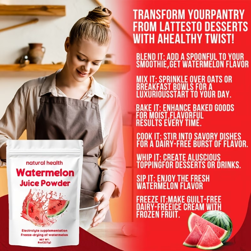 Natural Watermelon Juice Powder Vitamin C Allergen-Free Rich in Electrolytes