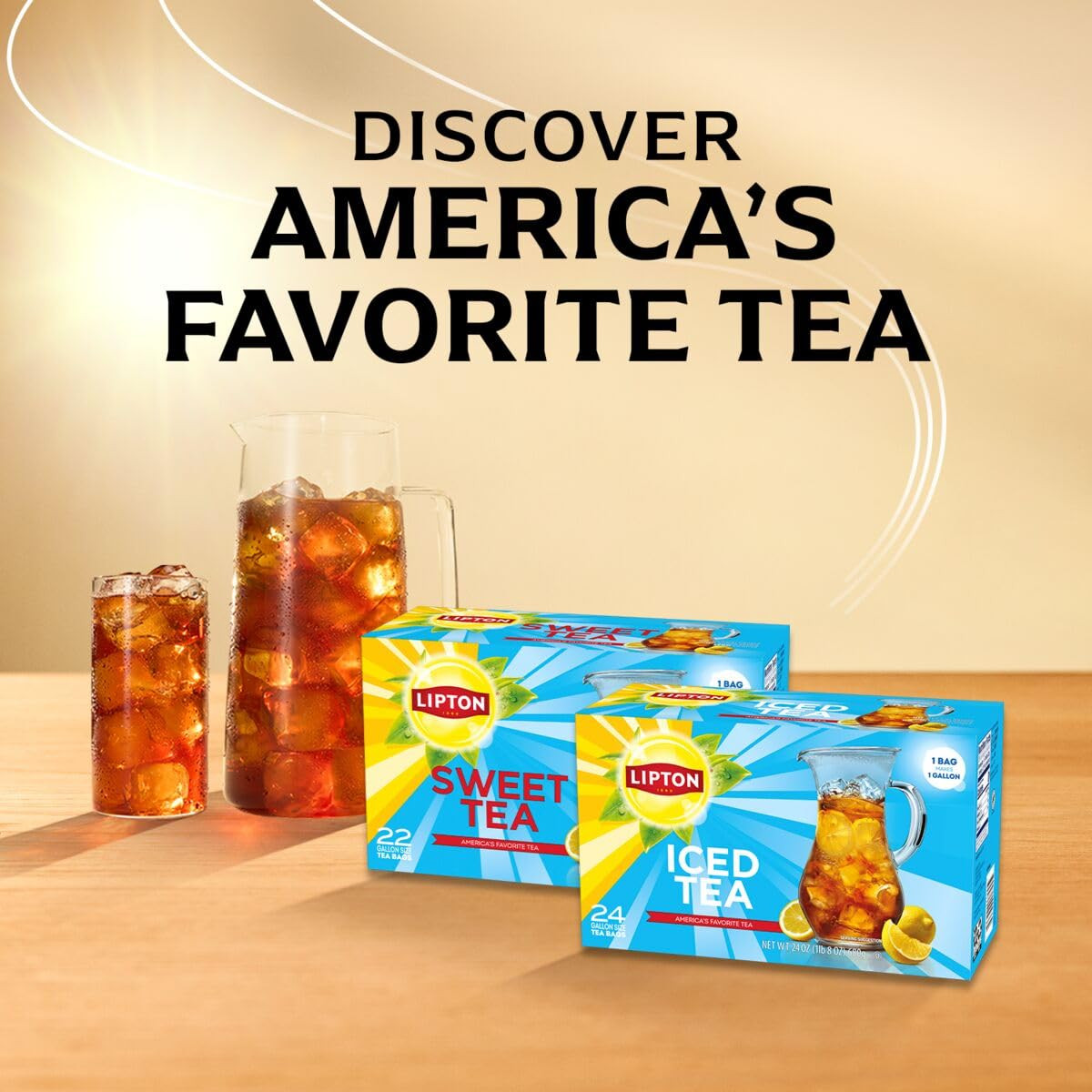 Lipton Unsweetened Iced Tea Bags, Gallon-Sized Zero Calories, 24 Total Tea Bags