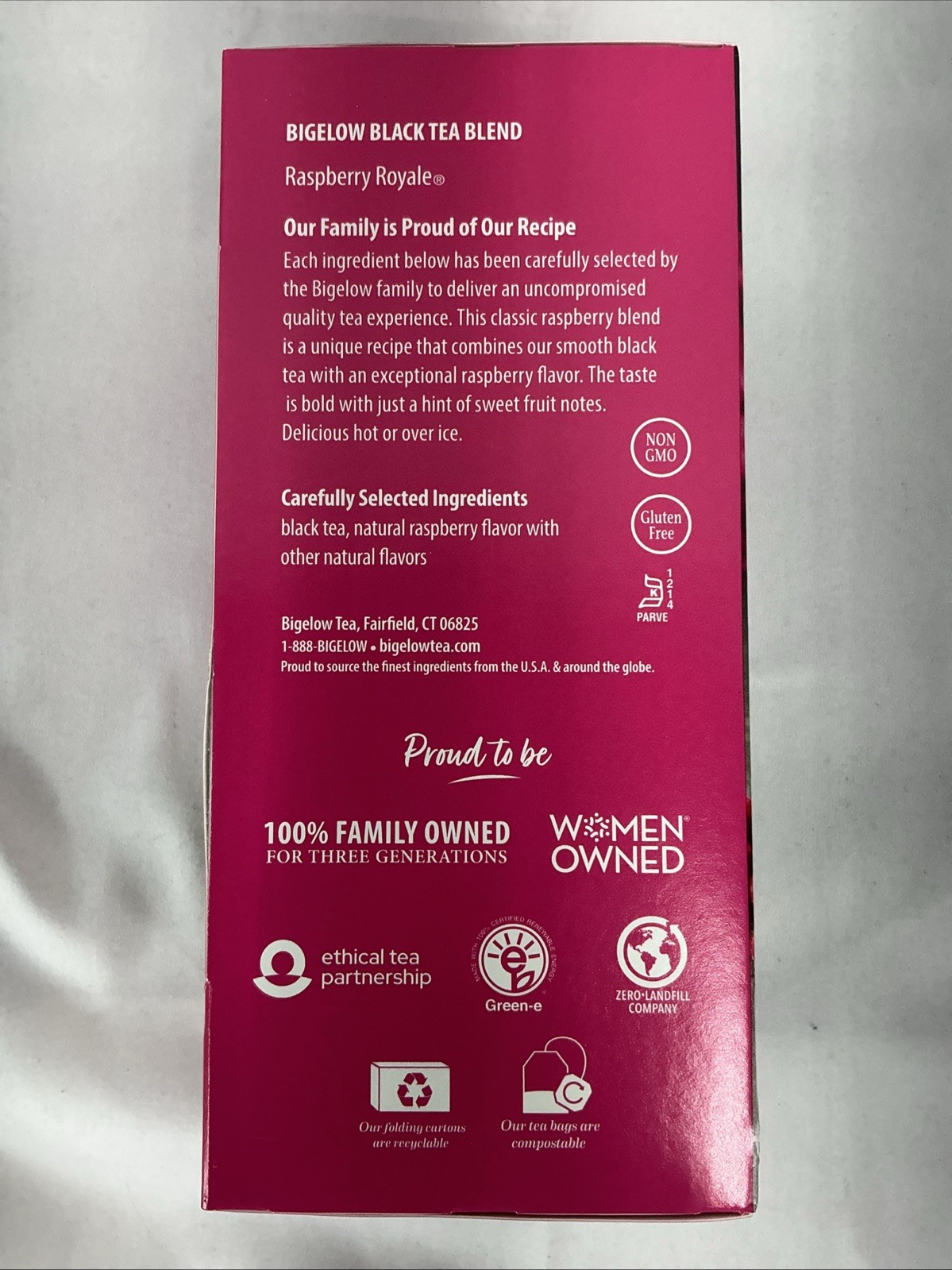 Bigelow Raspberry Royale Black Tea 168 Tea Bags 28 Bags A Box Pack of 6 Boxes