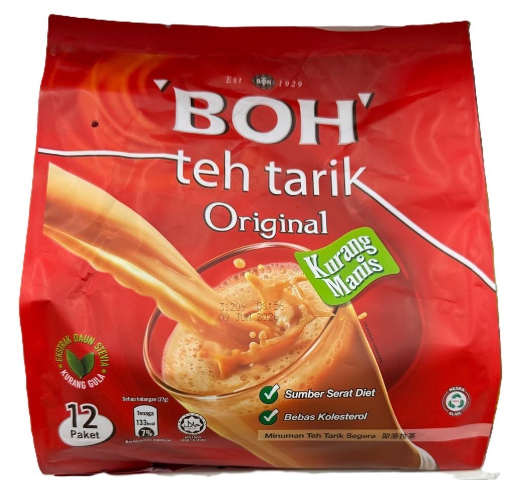 BOH Milk Tea / Teh Tarik Original 3 in 1 Less Sweet 12 x 27g – 4 Packs