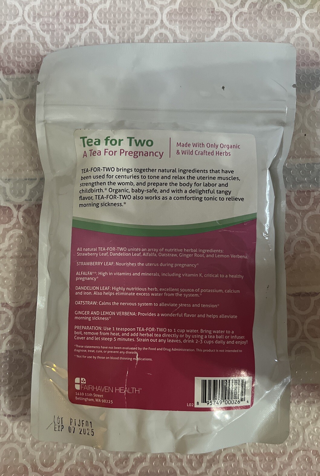 PeaPod Tea-for-Two, A Tea For Pregnancy, 4 oz Exp 07/25