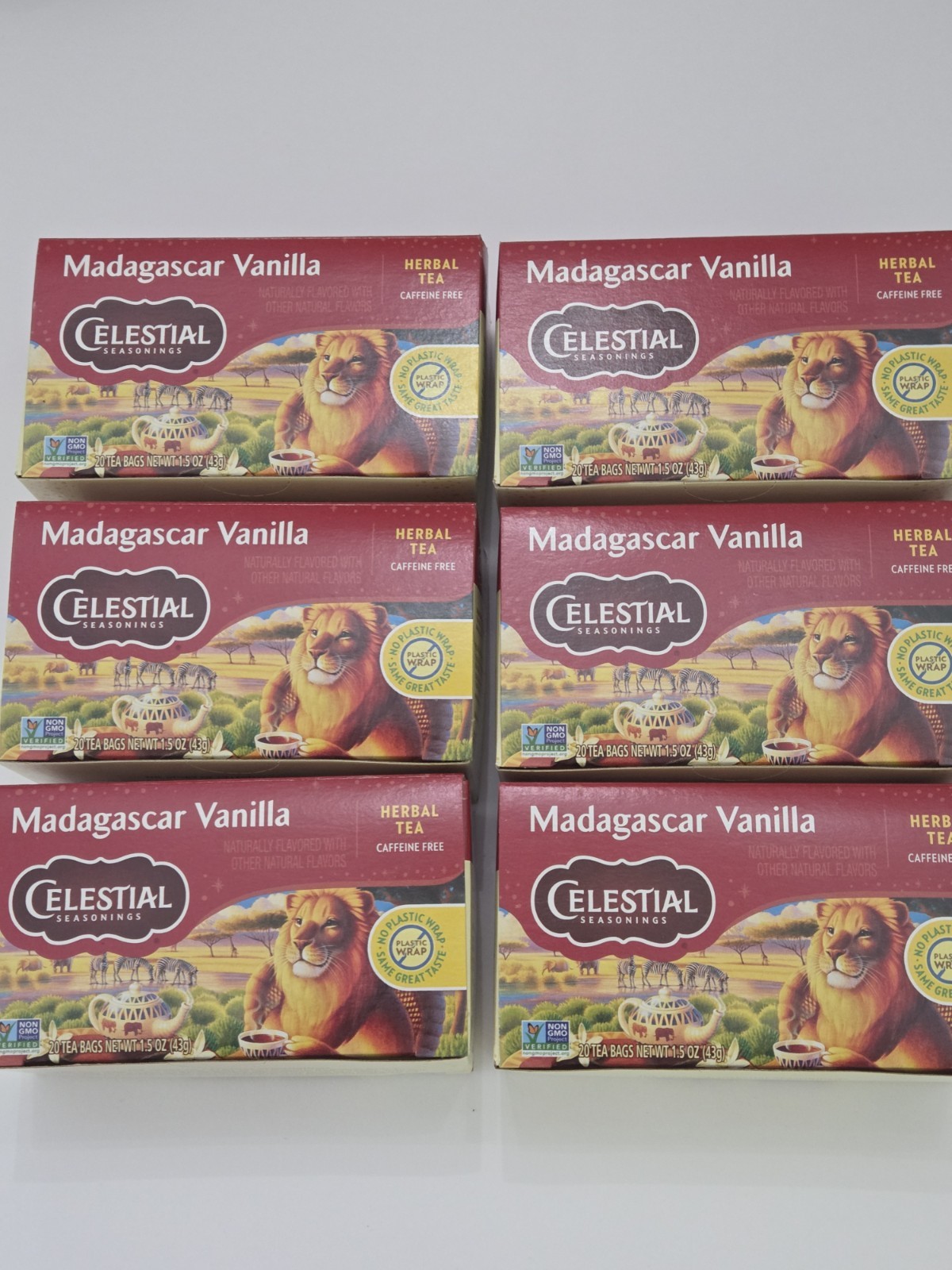 Celestial Seasonings Madagascar Vanilla Herbal Tea, Rooibos, 120ct BB 10/28/26