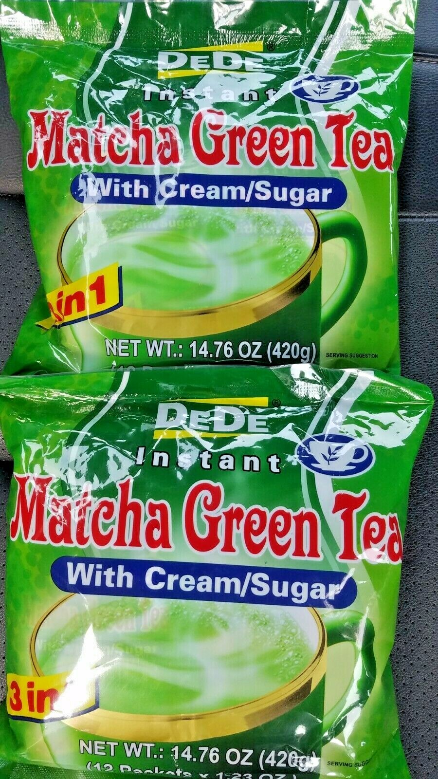 2 PACK DEDE 3 IN 1 INSTANT MATCHA GREEN TEA WITH CREAM SUGAR