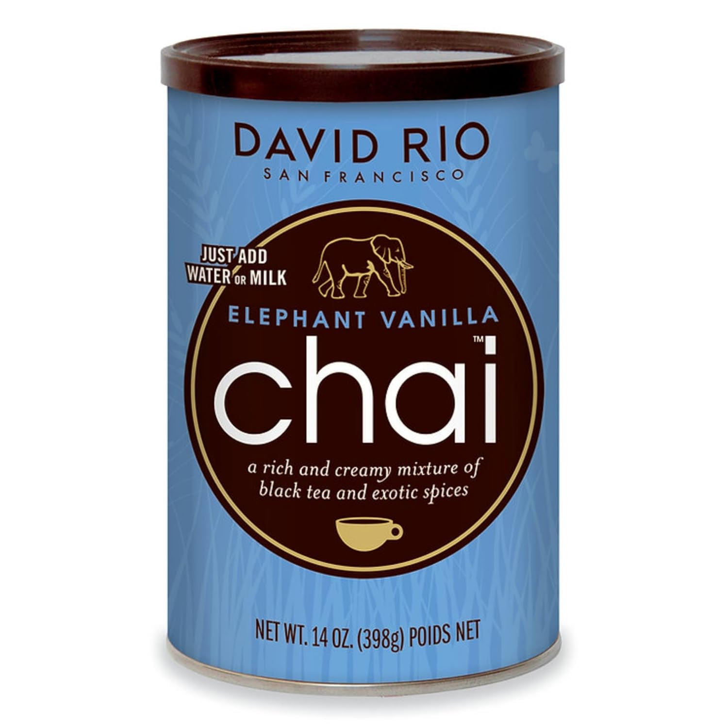 Elephant Vanilla Chai Tea Latte Mix, 14 Oz, Black Tea, Organic Spices, Dairy Fre