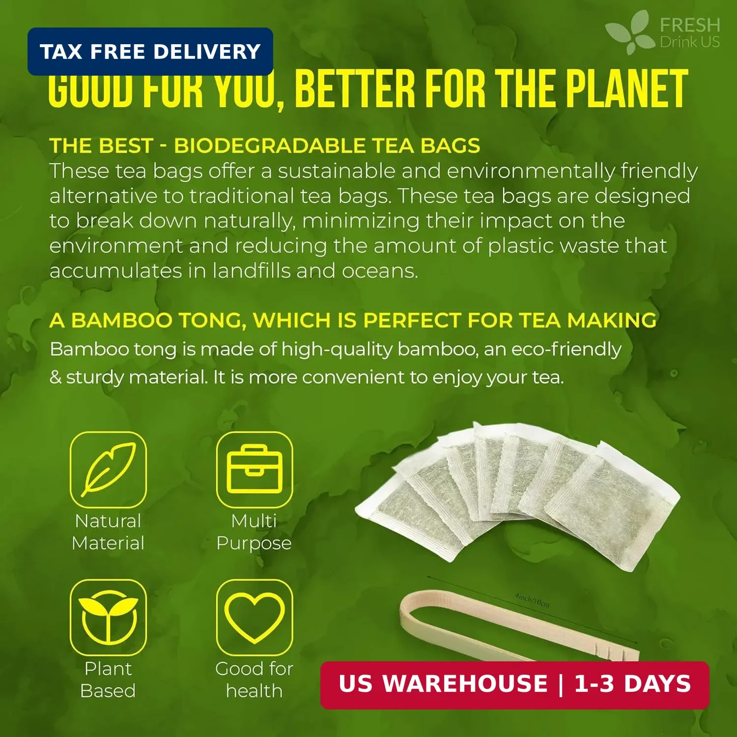 FreshDrinkUS, Premium Tea Herbal Loose Leaves, Tea for Tea Lovers, Loose Leaves