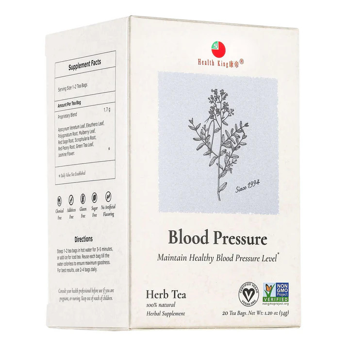 Health King Blood Pressure Herbal Tea 100% Natural Herbal 20 Bags Pack of 3