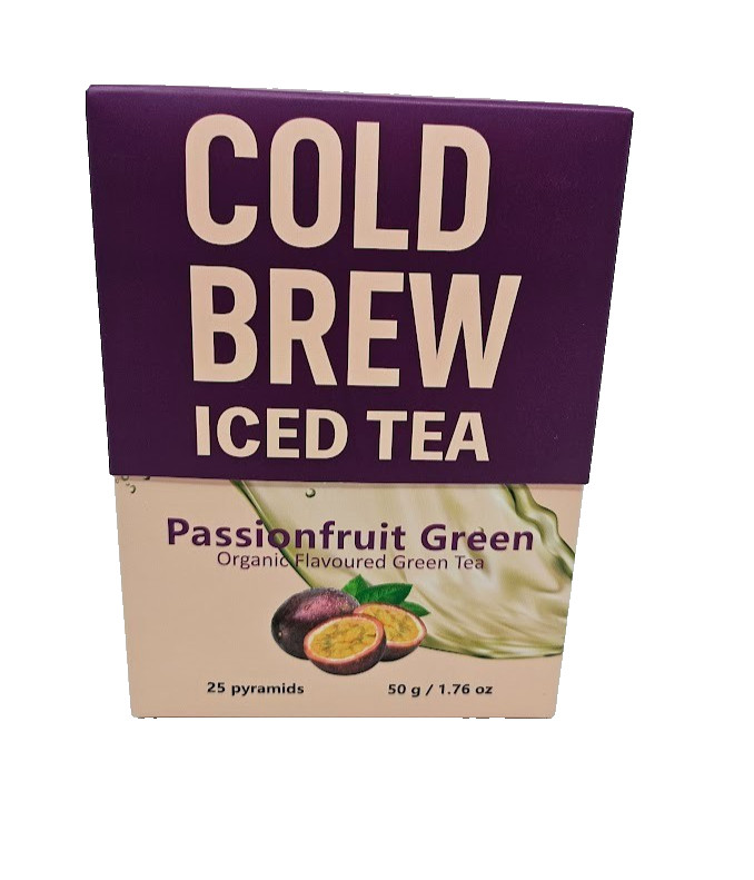 ICED TEA Cold Brew Passionfruit Green 25 Pyramids Tea Bags Harmony Organic New