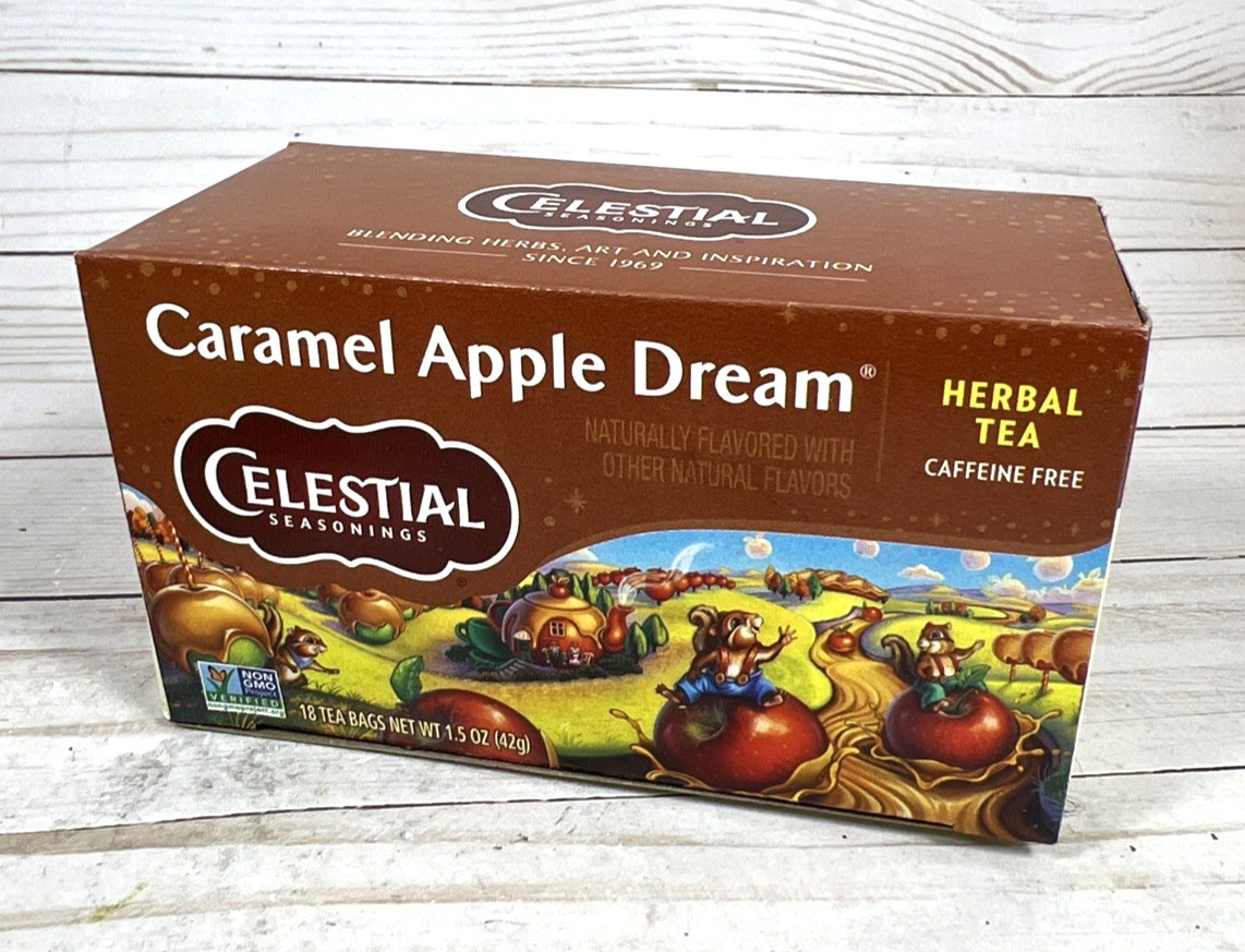 Celestial Seasonings Caramel Apple Dream Herbal Tea 18-Bags CaffFree (2x) 8/26