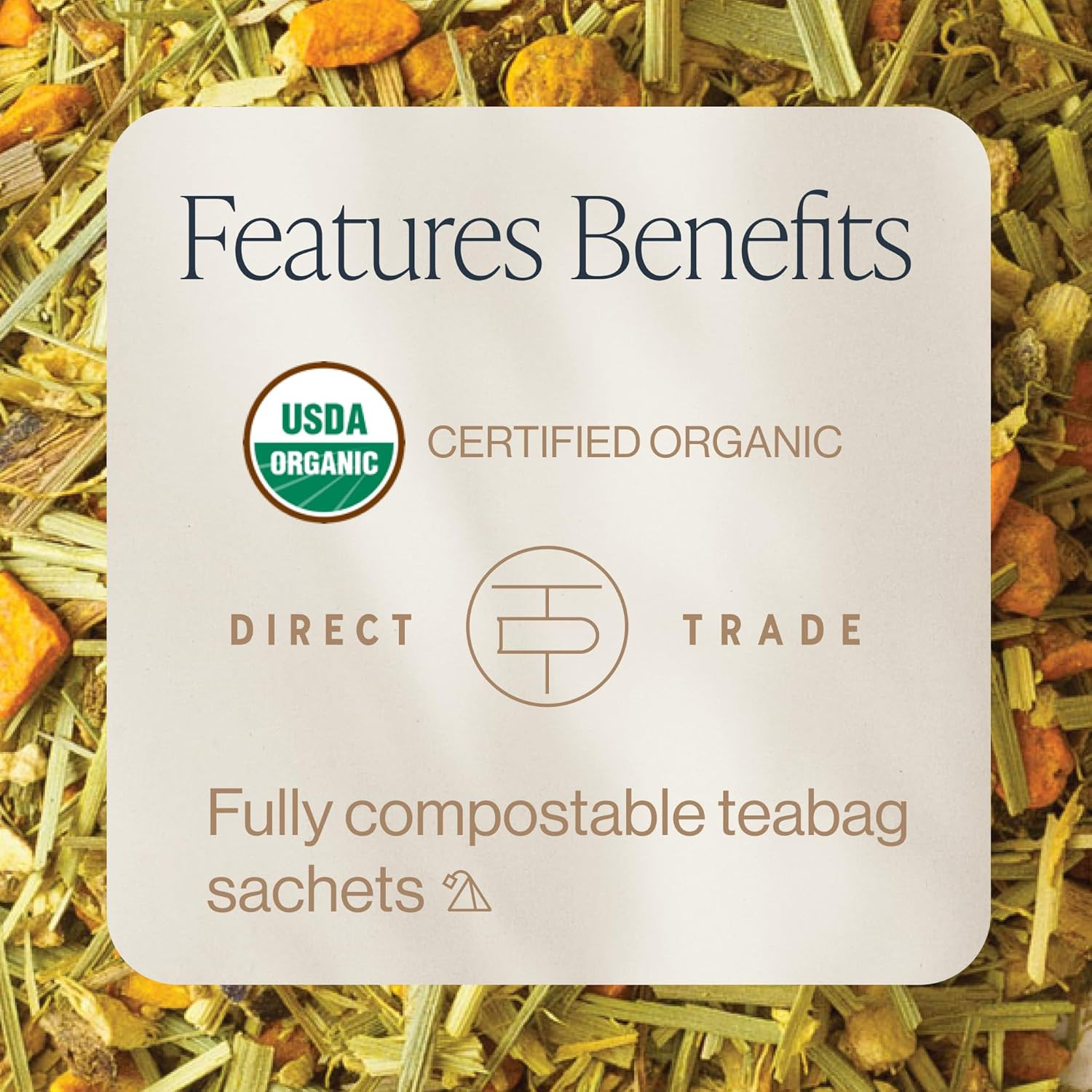 Turmeric Ginger Herbal Tea – Organic Sachet Bags, Caffeine Free Blend with Spicy
