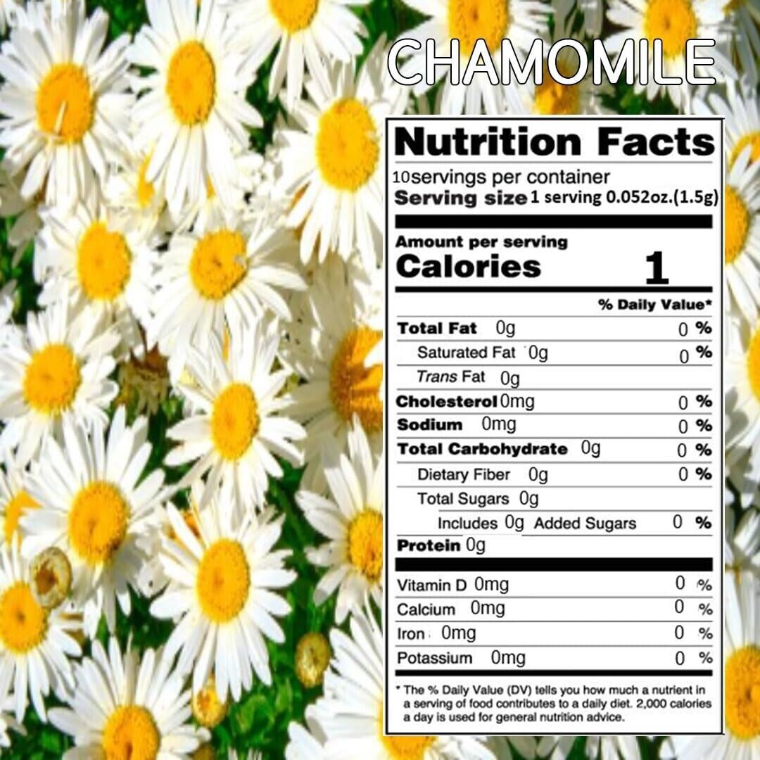 [GAGOPA] 100% Pure Organic Chamomile Herbal Tea, 1.5g x 10 Teabags(5-Pack, 50ea)