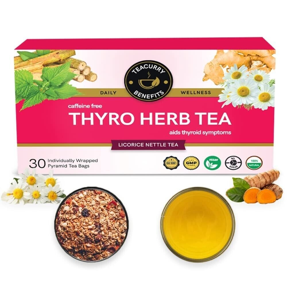 Teacurry Thyroid Tea | Helps With Thyroid Support (Tsh T3 T4) | 30 Tea Bags USPS