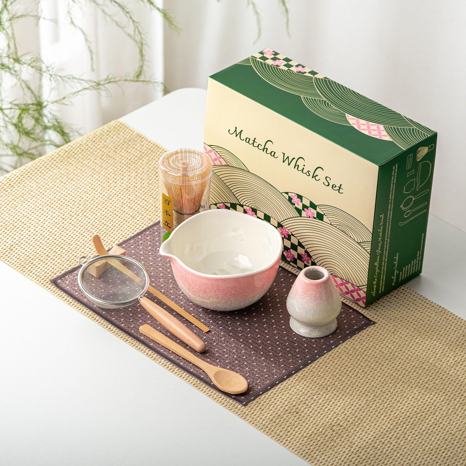 Matcha Whisk Set, Handcrafted Crystalline Glaze Matcha Set, 8 Pcs Matcha Kit …