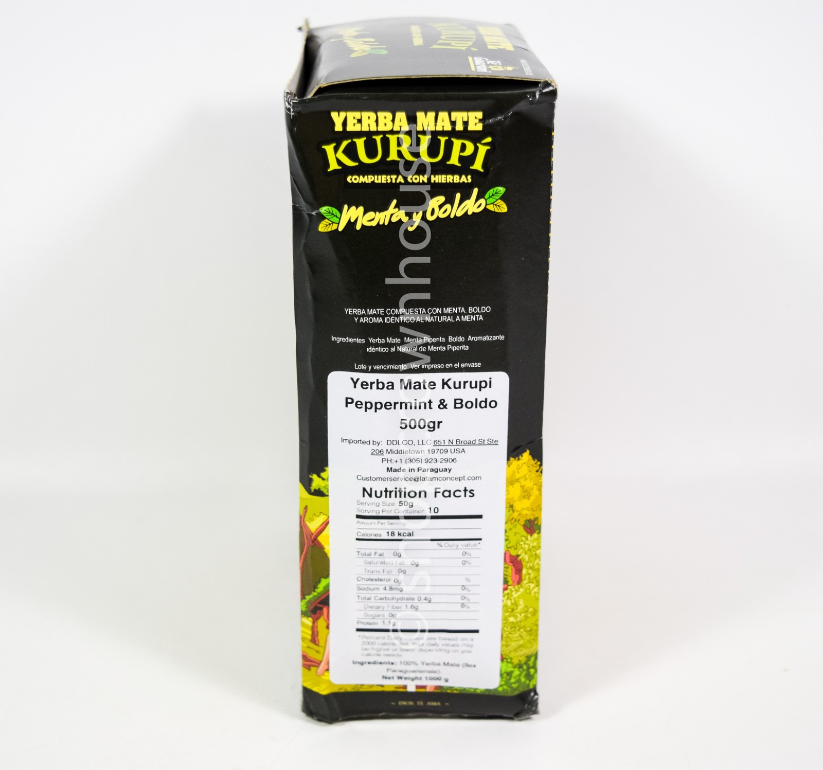 YERBA MATE Kurupi Compuesta Con Herbas Peppermint and Boldo 500g 10/07/2028