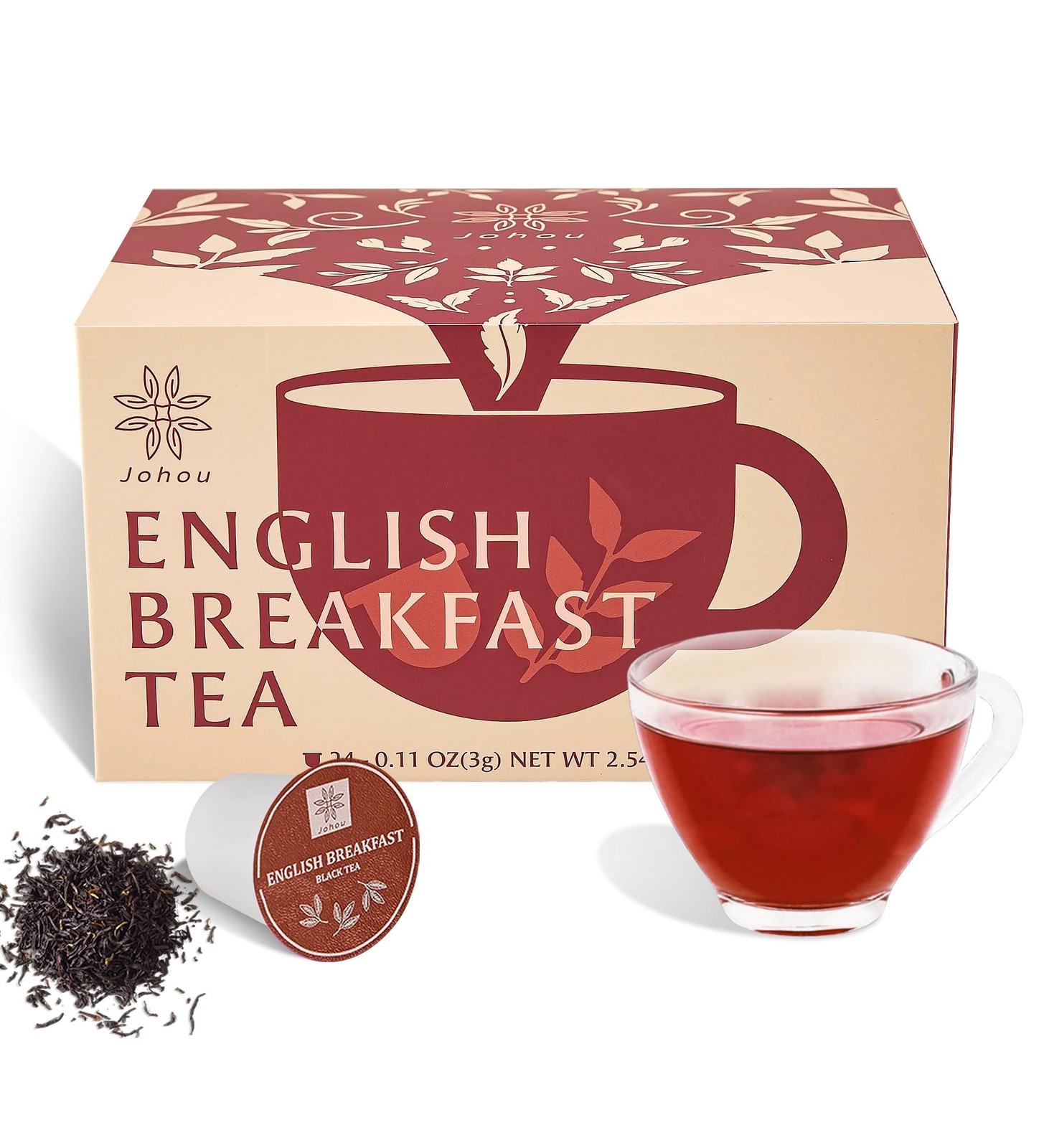 24 PCS English Breakfast Black Tea Pods KCup Compatible For Keurig 2.0